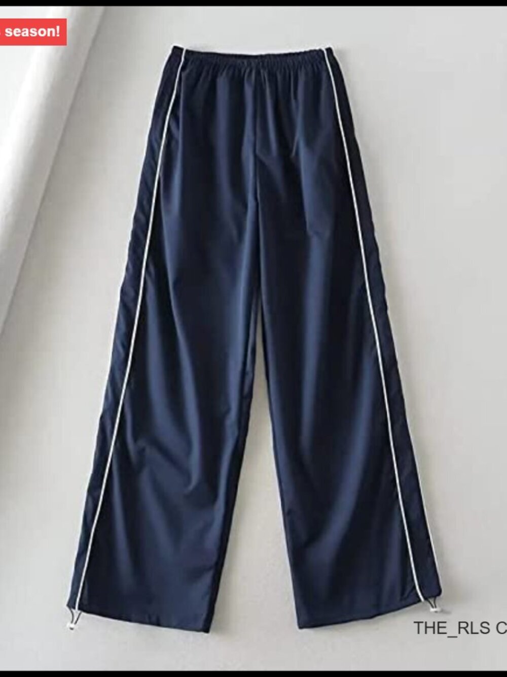 Polyester Baggy Parachute Pants with Drawstring Legs - Picture 6 of 7